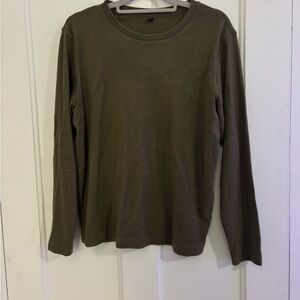 Uniqlo Khaki Long Sleeve Top